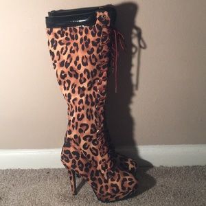 Over the Knee Leopard Print Boots